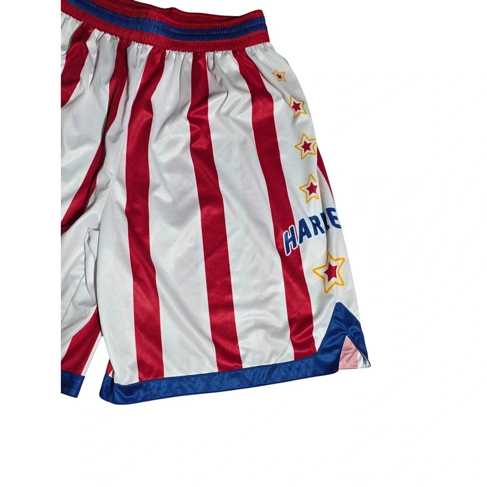 Champion Harlem Globetrotters Basketball Shorts Mens Medium Red White Striped